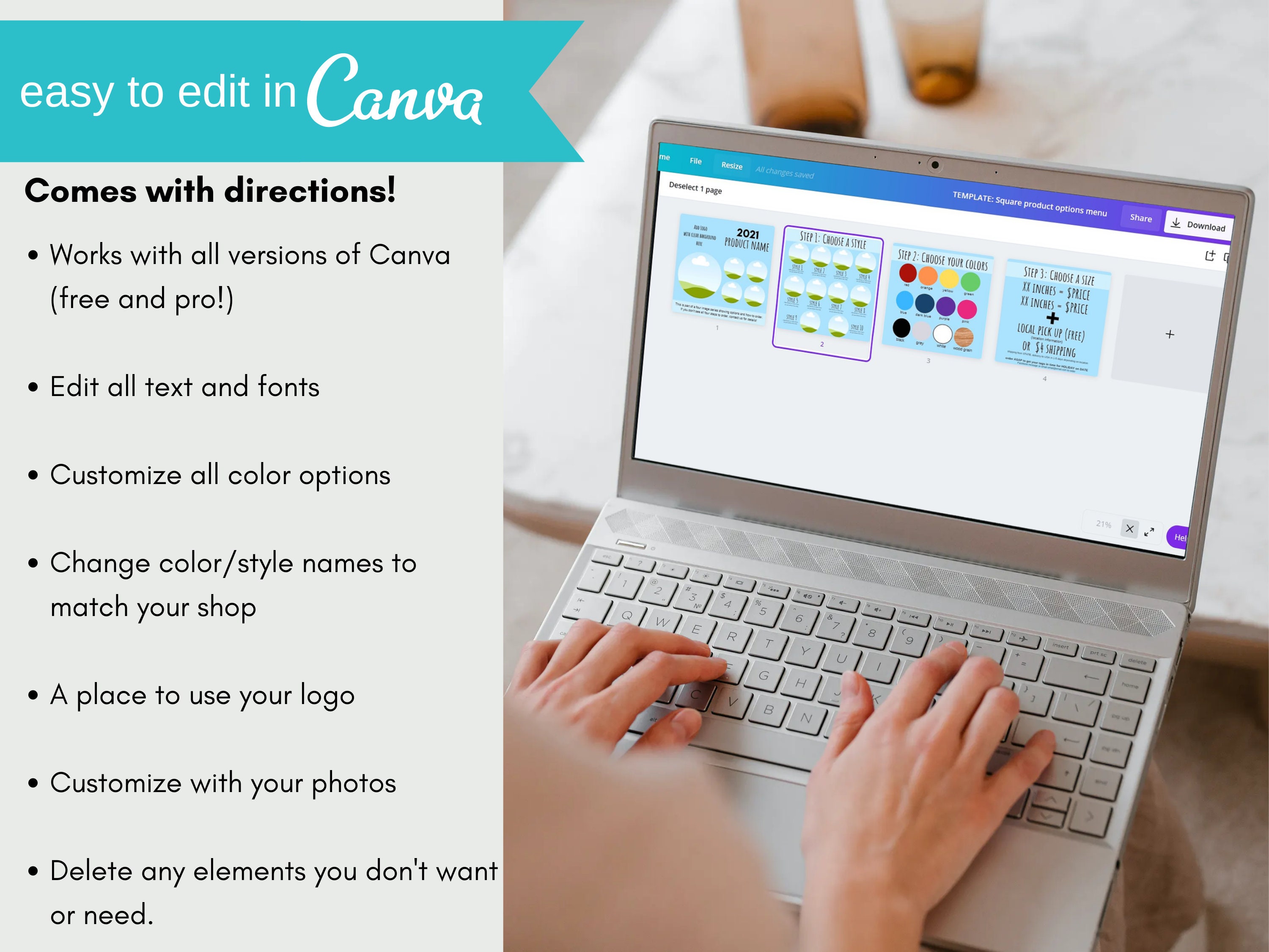 DIGITAL CANVA TEMPLATE Product Marketing Tool Listing Etsy