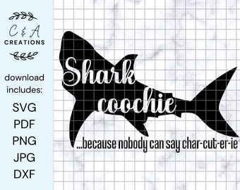 Shark Coochie DIGITAL DESIGN | svg, png, jpg, pdf, dxf downloadable file for Glowforge, Cricut, Silhouette and more!