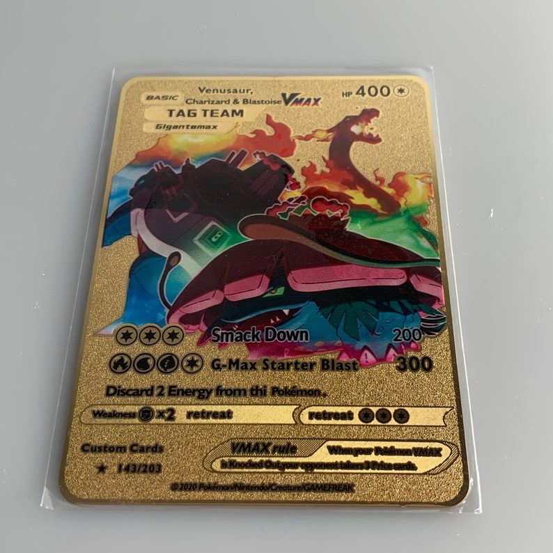 VMAX Venusaur Charizard Blastoise Pokemon Card Metal Tag Team Etsy