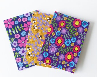 Small Notebook Set, A6 Pocket Journals, Colourful, Happy Designs