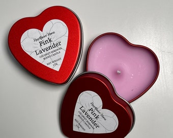 Mini Heart Candles - Heart Shape Tins 1 oz