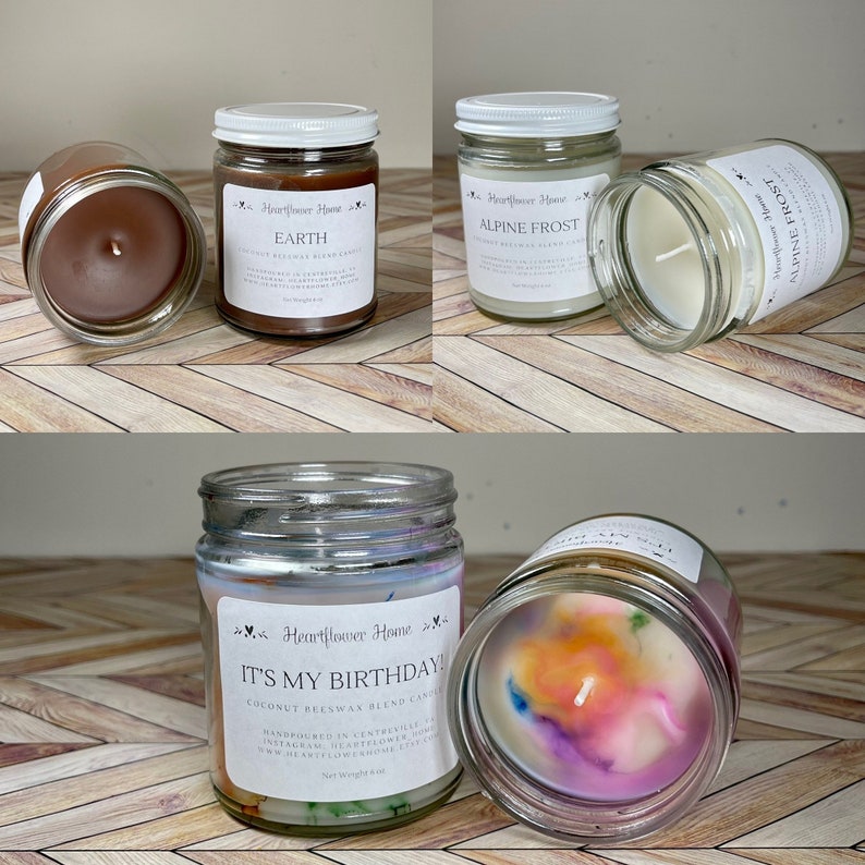 Glass Jar Candles Coconut Beeswax Blend Etsy