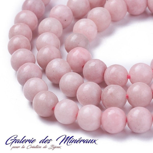 OPALE Rose gemme pierre fine naturelle en lot de perles rondes   en 6mm 8mm : création bijoux & loisirs créatifs