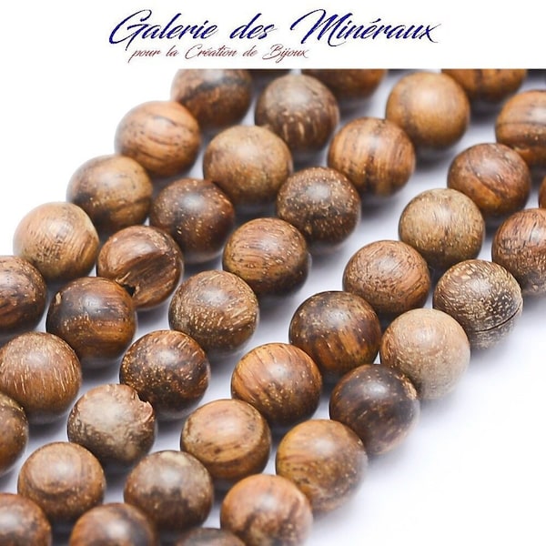 BOIS Exotique PADOUK gemme perle en bois naturel en lot de perles rondes   en 6mm 8mm 10mm : création bijoux & loisirs créatifs