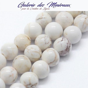 MAGNESITE gemstone natural stone in batch of round beads in 8mm: jewelry creation & creative hobbies
