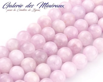 KUNZITE  gemme pierre fine naturelle en lot de perles rondes   en 6mm 8mm : création bijoux & loisirs créatifs