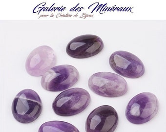 AMETHYSTE Naturstein im ovalen Cabochon in 14x10mm, 18x13mm, 25x18mm und 40x30mm: Schmuckherstellung, Makramee und kreative Hobbys