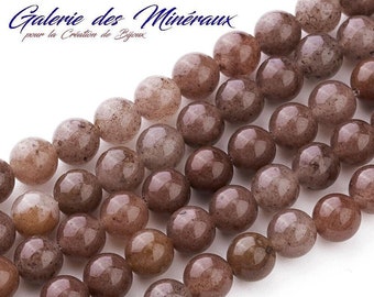 PURPLE AVENTURINE gem natural fine stone in batch of round beads in 6mm 8mm 10mm: jewelry creation & creative hobbies