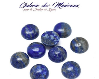 LAPIS  LAZULI  gemme pierre fine naturelle en cabochon rond en 8mm, 10mm, 16mm et 30mm : création bijoux, macramé et loisirs créatifs