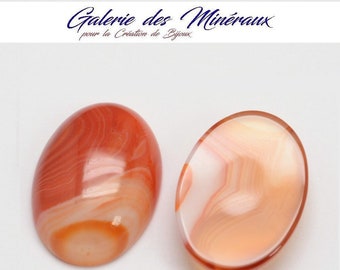CORNALINE  gemme pierre fine naturelle en cabochon ovale en 18x13mm, 25x18mm et 40x30mm : création bijoux, macramé & loisirs créatifs