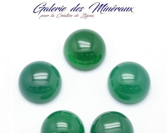 Pietra naturale ONICE VERDE in cabochon rotondo liscio da 8 mm: ideale per creare gioielli e hobby creativi