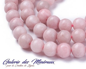 OPALE Rose gemme pierre fine naturelle en lot de perles rondes   en 6mm 8mm : création bijoux & loisirs créatifs