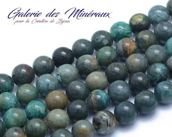CHRYSOCOLLE-Edelstein, natürlicher, feiner Stein in einer Reihe runder Perlen in 6 mm und 8 mm: Schmuckherstellung und kreative Hobbys