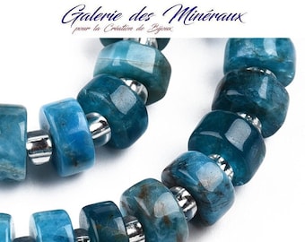 APATITE  gemme pierre fine naturelle en lot de perles heishi rondes   en 6mm : création bijoux & loisirs créatifs