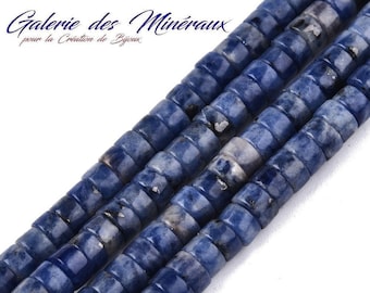 SODALITE gemstone natural fine stone in batch of 6mm round heishi beads: jewelry creation & creative hobbies