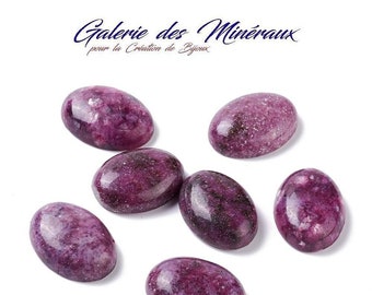 KUNZITE  Foncé  gemme pierre fine naturelle en cabochon ovale en 25x18mm : création bijoux, macramé, macramé et loisirs créatifs