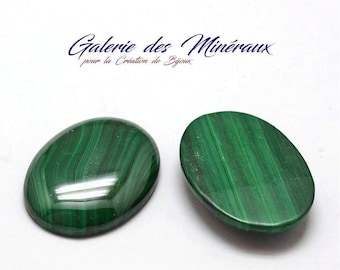 MALACHITE  gemme pierre fine naturelle en cabochon ovale en 8x6mm, 10x8mm, 14x10mm, 18x13mm & 25x18mm : création bijoux, macramé