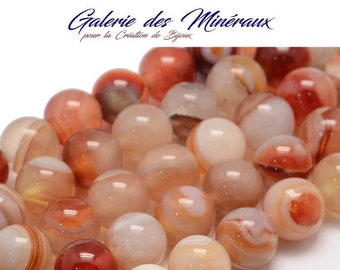 SARDOINE gemme pierre fine naturelle en lot de perles rondes   en 6mm 8mm : création bijoux & loisirs créatifs