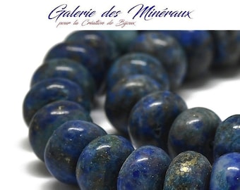 LAPIS LAZULI gemstone natural fine stone in lot of rondelle beads in 5mm 8mm: jewelry creation & creative hobbies