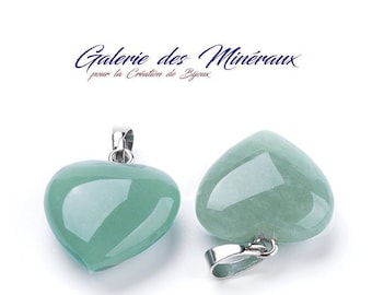 GREEN AVENTURINE Pendant of 20 to 30 CARATS Extra Quality in the shape of a heart natural stone lithotherapy