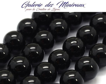 ONYX  Noir  gemme pierre fine naturelle en lot de perles rondes   en 6mm 8mm 10mm : création bijoux & loisirs créatifs