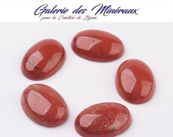 JASPE  ROUGE  gemme pierre fine naturelle en cabochon ovale en 18x13mm, 25x18mm et 40x30mm : création bijoux, macramé et loisirs créatifs