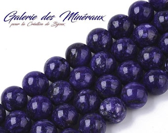 CHAROITE  gemme pierre fine naturelle en lot de perles rondes   en 6mm 8mm 10mm : création bijoux & loisirs créatifs