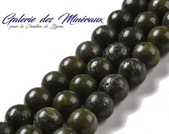 EPIDOTE natural fine stone gem in batch of round beads in 6mm 8mm 10mm: jewelry creation & creative hobbies