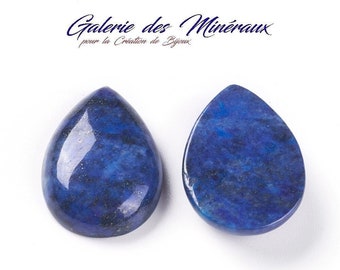 LAPIS  LAZULI  gemme pierre fine naturelle en cabochon goutte lisse en 8x6mm, 12x8mm 14x10mm,  et 25x18mm : création bijoux, macramé