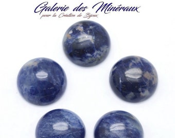 SODALITE  gemme pierre fine naturelle en cabochon rond en 8mm et 10mm : création bijoux, macramé et loisirs créatifs