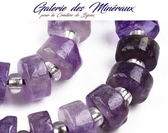 AMETHYSTE gemstone natural fine stone in batch of 6mm round heishi beads: jewelry creation & creative hobbies