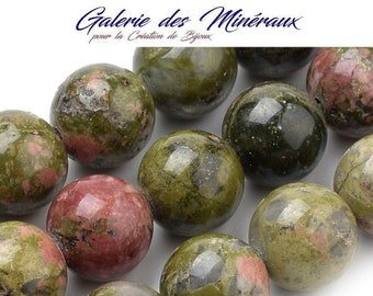 UNAKITE gemme pierre fine naturelle en lot de perles rondes   en 6mm 8mm : création bijoux & loisirs créatifs