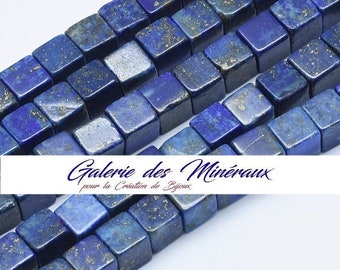 LAPISLAZULI Naturperle im Set aus 6mm Würfelperlen: ideal zum Schmuckmachen und für kreative Hobbys
