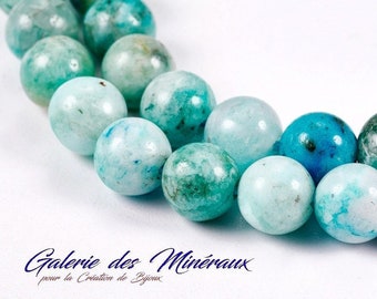 HEMIMORPHITE  gemme pierre fine naturelle en lot de perles rondes   en 6mm 8mm 10mm : création bijoux & loisirs créatifs