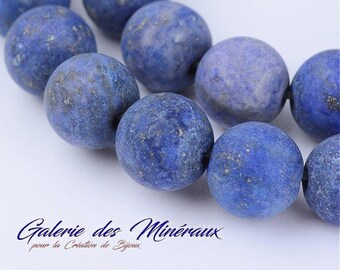 LAPIS LAZULI  Mat Givré gemme pierre fine naturelle en lot de perles rondes   en 6mm 8mm 10mm : création bijoux & loisirs créatifs