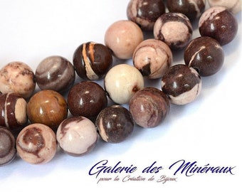 MARBLE Zebra gem natural fine stone in batch of round beads in 6mm 8mm 10mm: jewelry creation & creative hobbies