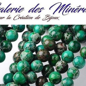 Dark Green IMPERIAL JASPER gemstone natural fine stone in batch of round beads in 6mm 8mm: jewelry creation & creative hobbies