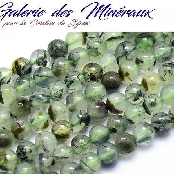 PREHNITE  gemme pierre fine naturelle en lot de perles rondes   en 6mm 8mm 10mm : création bijoux & loisirs créatifs