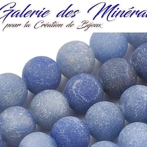 BLAUWE AVENTURIJN Matte gematteerde edelsteen natuursteen in een partij ronde kralen in 6mm 8mm 10mm: sieraden maken & creatieve hobby&#39;s