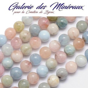 MORGANITE gem natural fine stone in batch of round beads in 6mm 8mm 10mm: jewelry creation & creative hobbies image 1