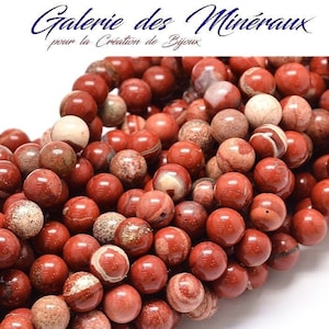 JASPE ROUGE gemme pierre fine naturelle en lot de perles rondes en 6mm 8mm 10mm : création bijoux & loisirs créatifs image 1