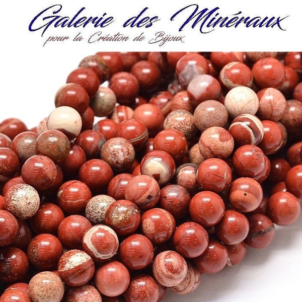 JASPE  ROUGE  gemme pierre fine naturelle en lot de perles rondes   en 6mm 8mm 10mm : création bijoux & loisirs créatifs