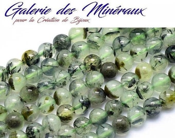 PREHNITE  gemme pierre fine naturelle en lot de perles rondes   en 6mm 8mm 10mm : création bijoux & loisirs créatifs