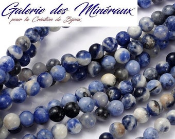 SODALITE gemme pierre fine naturelle en lot de perles rondes   en 6mm 8mm 10mm : création bijoux & loisirs créatifs