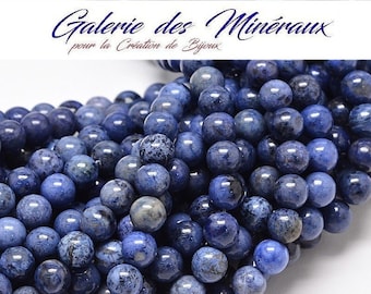 DUMORTIERITE gem natural fine stone in batch of round beads in 6mm 8mm 10mm: jewelry creation & creative hobbies