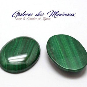 MALACHITE gemme pierre fine naturelle en cabochon ovale en 8x6mm, 10x8mm, 14x10mm, 18x13mm & 25x18mm : création bijoux, macramé image 1