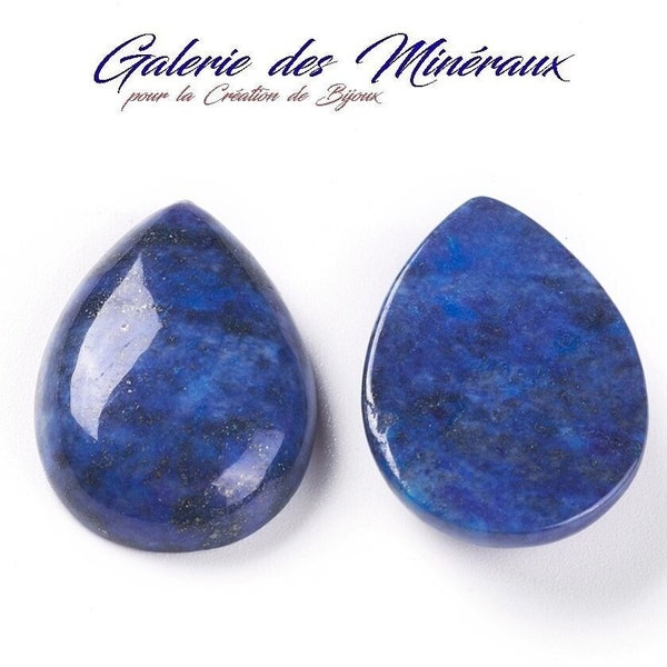 LAPIS  LAZULI  gemme pierre fine naturelle en cabochon goutte lisse en 8x6mm, 12x8mm 14x10mm,  et 25x18mm : création bijoux, macramé