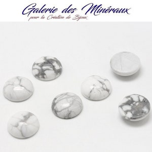 HOWLITE gem natural fine stone in round cabochon in 8mm and 18mm: jewelry creation, macramé and creative hobbies image 1