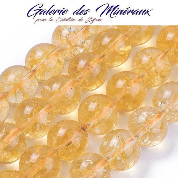 CITRINE  gemme pierre fine naturelle en lot de perles rondes   en 6mm 8mm 10mm : création bijoux & loisirs créatifs