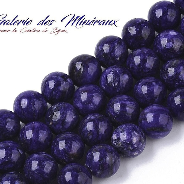 CHAROITE gem natural fine stone in batch of round beads in 6mm 8mm 10mm: jewelry creation & creative hobbies